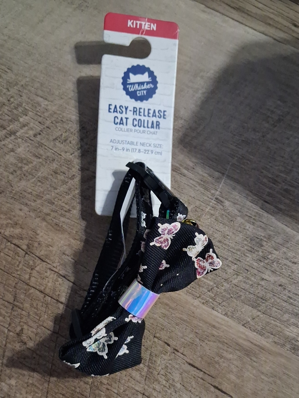 Black Floral Easy-Release Cat Collar with Bow